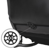 Gyerekülés alatti autós ülésvédő ökobőrből, fekete rombuszminta